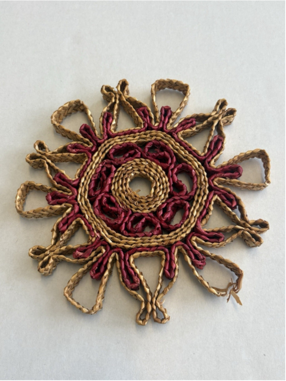Lot of 3 VTG Wicker Straw Hot Pad Trivet Woven Rattan Raffia Wall Decor - Picture 2 of 10